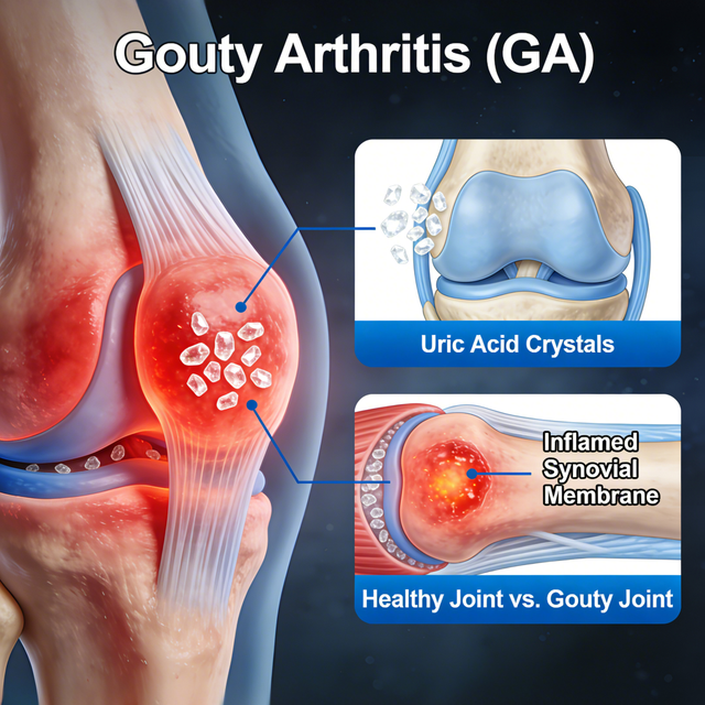 小鼠痛风性关节炎 (GA) 模型